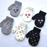 Bobioy 6 Pairs Wool Plus Velvet Warm Gloves for Boy Girl Outdoor Sports Multicolor Pattern