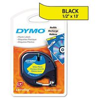 Dymo LetraTag Plus LT-100T Plastic Label Tape, 1/2" x 13ft, Yellow