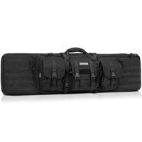 Savior Equipment American Classic Tactical Double Long Rifle Pistol Gun Bag Firearm Transportation Case w/Backpack - 51 Inch Obsidian Black