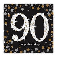 Amscan International 9901729 33cm Gold Celebration 90th Luncheon Napkins