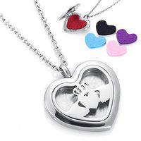 memorial jewelry Silver Aromatherapy Necklace Pendant Perfume Pads 12pcs Essential Oil Diffuser