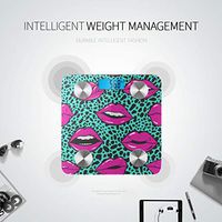 Bluetooth Scales Weight Art Sexy Fashion Red Lips Kiss Weigh Scale Body Fat Composition Monitor Analyzer with Smartphone App for Body Management-396 Lbs