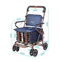 III- Four Wheel Lightweight Aluminum Foldable Rollator Walker for Seniors with Seat, Backrest Storage Tote, Folding Walker