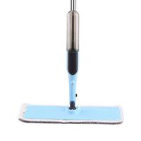 Spray Mop, Squeegee and Window Scrubber with Spray Head, Floor Wet Mop with 350ml Refillable Bottle and Microfiber Pads, 360° Rotation Flat Dust Mop for Hardwood and Tile Floor Cleaning