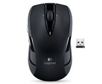 L Ogitech M545 Wireless Mouse Dual Axis USB Pico Receiver 2 Thumb Buttons Black