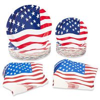 Disposable Dinnerware Set, 4th of July (200 Pieces, Serves 50)