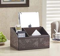 T-ZJHC Home Home Living Room Cute Tray Paper Napkin Coffee Table Remote Control Storage Box, Antique Flower Trapezoid