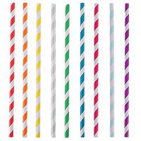 Jesipi Paper Drinking Straws Bulks Assorted Patterns for Wedding Birthday Party Holiday Decor Cake Pop Sticks (Pack of 250) … (Multi-Color)