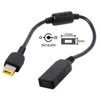 Cablecc USB 3.1 Type C USB-C to Rectangle 11.05.0mm Power Plug PD Emulator Trigger Charge Cable for Lenovo ThinkPad X1 Carbon