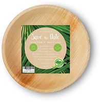 [25 Pcs] 7" Round Disposable Dinner Set Party Appetizer Bamboo Areca Palm Leaf Plates Compostable Biodegradable Heavy Duty Alternative To Paper Wood or Plastic Eco Friendly for BBQ Wedding Event Home