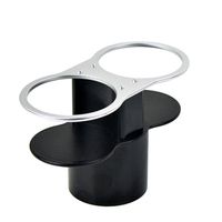 Rely2016 Universal Double Wedge Dual Car Cup Holder Stand Mount for Beverage Drink Bottle, Silver with Black