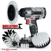 Drillstuff Drill Brush Attachment Set - Soft Drill Brush Power Scrubber Brush Drill Attachment Brush - Power Drill Scrub Brush Car Cleaning Kit - Rug Cleaning Floor Scrubber – Circular Wheel Brush