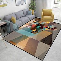 Bigdatastore Abstract Vegetables Area Rug Boys Room, Colorful Structure in Pieces Modern Dynamic Graphic Design Industrial Artistic, Easy Maintenance Area Rug Living Room Bedroom Carpet(6'x 9')