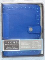 Cross Elite Full-Grain Pebbled Blue Italian Leather Passport Wallet