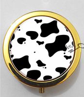 BlackKey Cow Pattern 3-Compartment Decorative Pocket Gift Box Case Organizer for Pill, Color 2 -1335