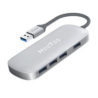 USB Hub, HooToo Ultra Slim 4-Port USB 3.0 Data Hub (5Gbps Transfer Speed, Anodized Alloy, Compact, Lightweight, for Mac and Windows OS) (Silver)