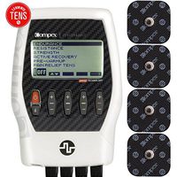 Compex Performance 2.0 Muscle Stimulator with TENS Bundle Kit: Muscle Stim, 12 Snap Electrodes, 6 Programs, Lead Wires, Battery, Case / 3 strength, 1 warm-up, 1 recovery, 1 TENS
