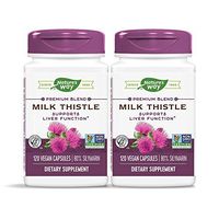 Nature's Way Standardized Milk Thistle 80% Silymarin per serving, TRU-ID Certified, Non-GMO Project Verified, Vegetarian, 120 Vegetarian Capsules, Pack of 2