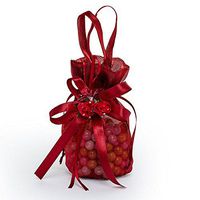 10ea - 5 X 3-3/4 X 2-1/4 Burgundy Flower Fabric Bags Gusset - 2 1/4"