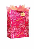 The Wrap It Metallic Premium Party Favor Paper Gift Bag with Handle, Design for Party, Valentine's Day, Birthday, Wedding, Christmas, X-Large, Christmas Deer Red, Set of 6 (Vertical)