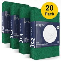 Glogex the Scouring Pads (Case Of 20) - Non Scratch Green Scrub Pads - Little Elbow Grease - Flexible - Perfect For Kitchen Dishes, Cleaning - Quick Dry