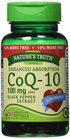 Nature's Truth Enhanced Absorption CoQ-10 100 mg Plus Black Pepper Extract, 50 Count