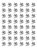 Special Pack 48 Black Flower Envelope Seals Labels Stickers 1.2" Round #CUAS