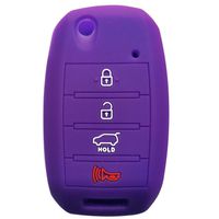 Coolbestda Silicone Flip Key Fob Cover Keyless Remote Case Holder Protector Bag for Kia Sorento Sportage Rio Soul Forte Optima Carens Purple （Not Fit Smart Key Fob）
