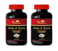 Blood Pressure Pills Natural - Garlic & Parsley 600MG (ODORLESS Formula) - Garlic Supplement odorless - 2 Bottles 200 Softgels