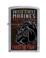 Zippo USMC First to Fight Street Chrome Pocket Lighter