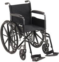 Drive Medical Silver Sport 1 Wheelchair with Full Arms and Swing Away Removable Footrest, Black