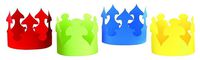 Hygloss Products Bright Colored Paper Crowns- Red, Yellow, Blue, Green Assortment, 24