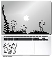 SPOT-IT Crafts KODAMA TREE SPIRITS PRINCESS MONONOKE STUDIO GHIBLI 2 IN 1 COVER + TRACKPAD / PALM REST / KEYPAD VINY DECAL STICKER FOR MACBOOK / LAPTOP / NOTEBOOK