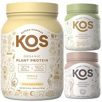 KOS Adaptogen Action Bundle (Plant-Based Vanilla Protein Powder + Organic Ashwagandha Powder + Organic Lion's Mane Powder)