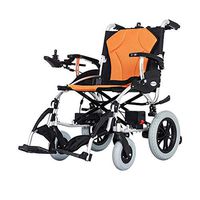 Jiu Si- Electric Wheelchair, Foldable Portable Care Four-Wheeled Scooter, Aluminum Alloy Elderly Disabled Wheelchair, Detachable Battery Wheelchair (Size : Dual Control)