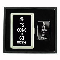 IT`S GOING TO GET WORSE Cigarette Case Oil Lighter Set D-110
