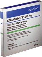 Covalon Technologies ColActive Plus Silver Collagen Dressing 7'' x 7'', Flexible, Latex-free (Box of 10 Each)