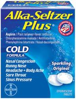 Alka-seltzer Plus Cold Effervescent Tablets 20ct,(Pack of 3)