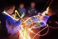 UV Reactive Fiber Optic Sensory sideglow Lighting Kit Lighting Kit (200 Strands x 9.84') with 75W Tungsten Illuminator