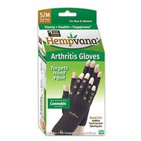 Hempvana Arthritis Compression Gloves - Fingerless Gloves Made with Cannabis Hemp Plant Fibers - Support for Wrist & Hands (S/M)
