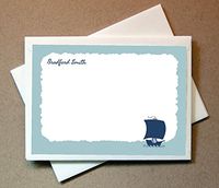 Personalized Ship Note Cards (40 Non-foldover Cards and Blank Envelopes)
