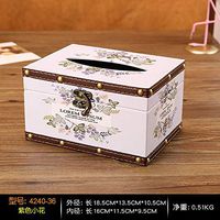 T-ZJHC European Creative Retro Tissue Box Home Room Bedroom Napkin Tray Living Room Coffee Table Storage, Bright Yellow