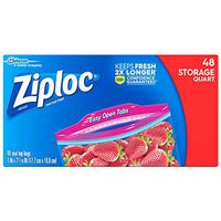Ziploc Storage Bags, For Food, Sandwich, Organization and More, Smart Zipper Plus Seal, Quart, 48 Count, Pack of 3 (144 Total Bags)