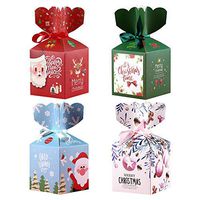Christmas Candy Fruit Boxes,24 Pcs Christmas Paper Gift Boxes Christmas Element Gift Box for Christmas Xmas Party Favor Bags Decorations Supplies (Style-1)