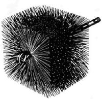 12'' Round Master Sweep Brush - 3/8'' thread