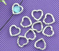 YC 50pcs 14x14mm Antique Silver Heart Beads Loose Metal Beads Craft DIY Jewelry Making Findings Charms Pendants