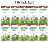 ZeniPower Size A312 PR41 Mercury Free Hearing Aid Batteries Pack of 180