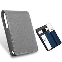 Zhimings Electronic Cigarette Cover, Iqos 3 Multi-Layer Leather Case Protective Cover Cigarette Storage Box Japan Electronic Cigarette 3.0 Fourth Generation New, Gray,Black