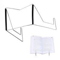 Book Holder,Hands Free Textbook Stand,Portable Adjustable Book Stands & Holders for Reading,Metal Wire Display Bookstand Book Rest for Textbook,Music Book,Easel,Ipad,Kitchen Cookbook,Recipe (Black)