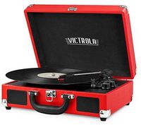 Victrola Vintage 3-Speed Bluetooth Suitcase Turntable with Speakers, Red